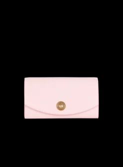 Women Balmain Emblème Grained Calfskin Clutch