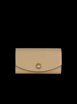 Women Balmain Emblème Grained Calfskin Clutch