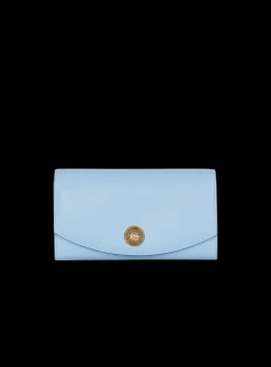 Women Balmain Embl&egrave;me Grained Calfskin Clutch