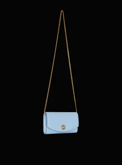 Women Balmain Embl&egrave;me Grained Calfskin Clutch