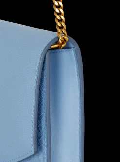 Women Balmain Embl&egrave;me Grained Calfskin Clutch