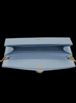 Women Balmain Embl&egrave;me Grained Calfskin Clutch