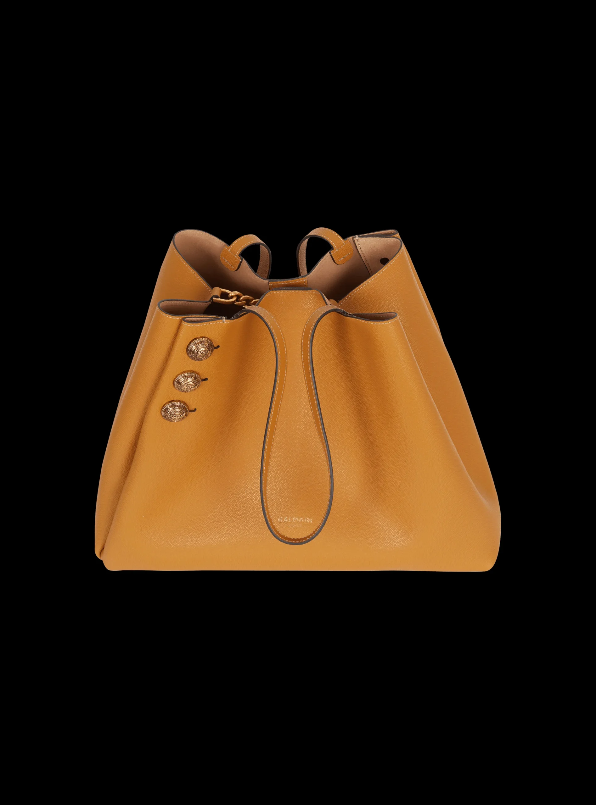 Women Balmain Emblème Grained Leather Tote Bag
