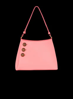 Women Balmain Embl&egrave;me Handbag In Grained Leather