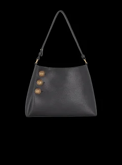 Women Balmain Embl&egrave;me Handbag In Grained Leather