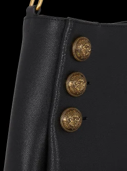 Women Balmain Embl&egrave;me Handbag In Grained Leather