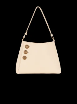 Women Balmain Embl&egrave;me Handbag In Grained Leather