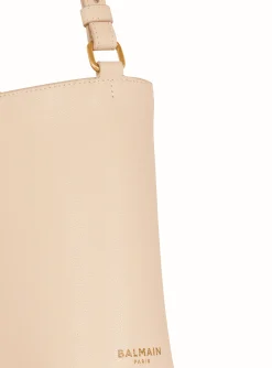 Women Balmain Embl&egrave;me Handbag In Grained Leather