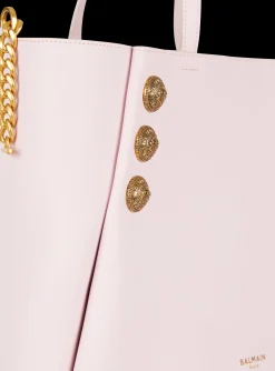 Women Balmain Embl&egrave;me Leather Tote Bag