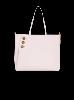 Women Balmain Embl&egrave;me Leather Tote Bag