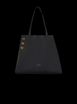 Women Balmain Emblème Leather Tote Bag