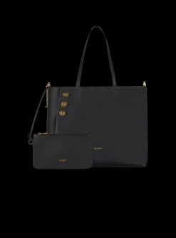 Women Balmain Emblème Leather Tote Bag