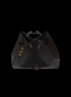 Women Balmain Emblème Leather Tote Bag