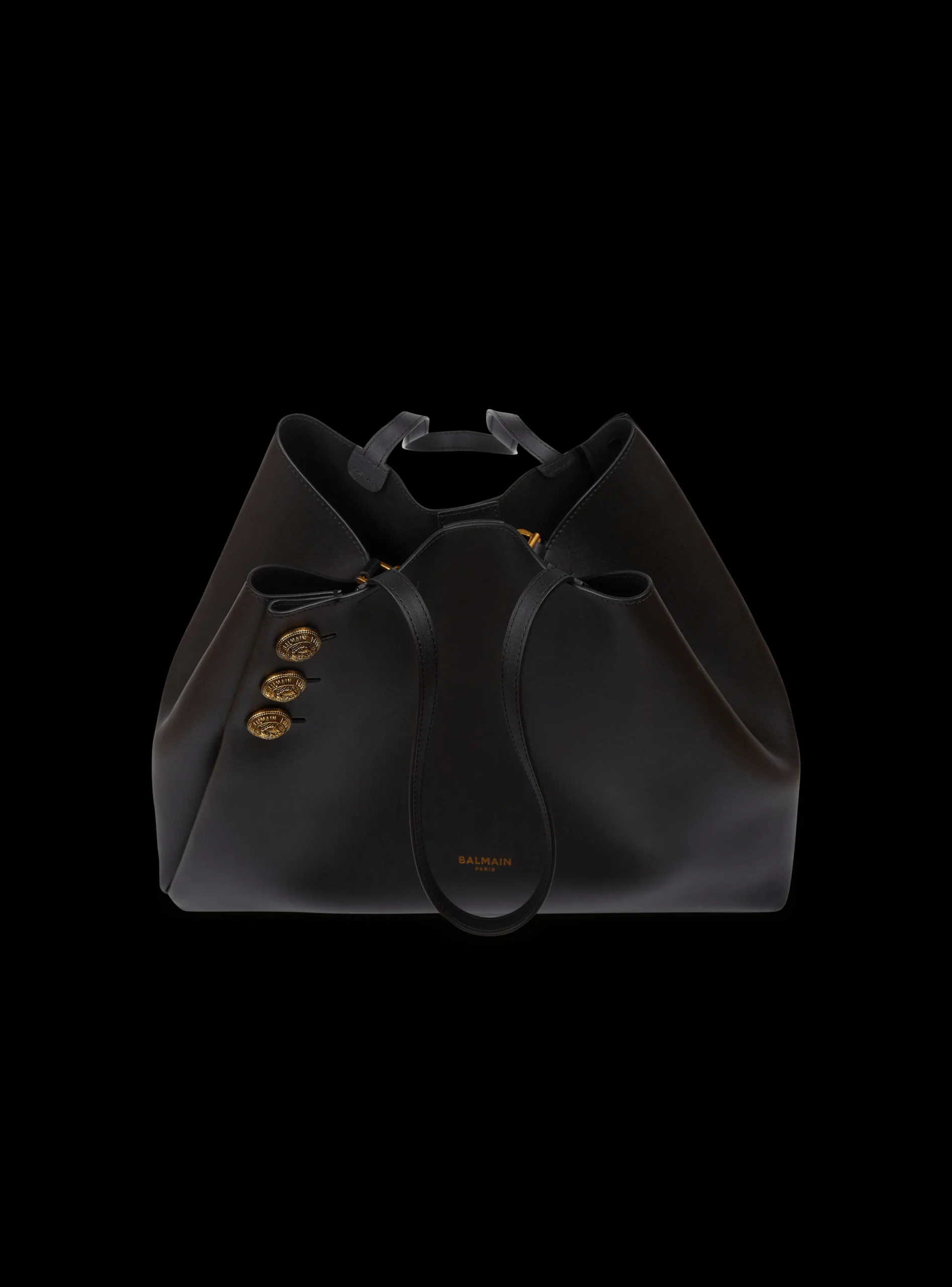Women Balmain Emblème Leather Tote Bag