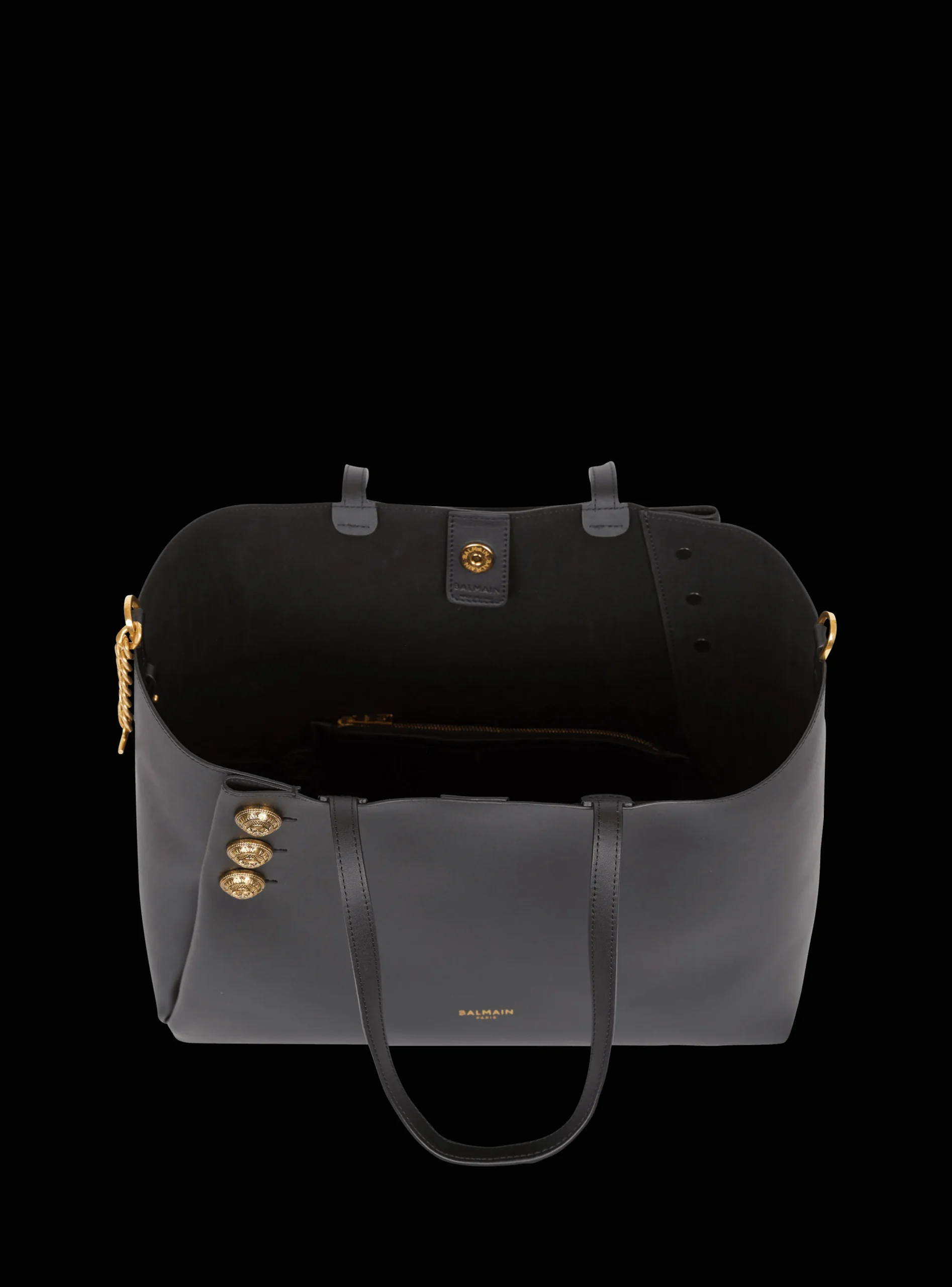 Women Balmain Emblème Leather Tote Bag