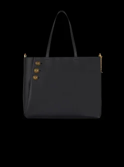 Women Balmain Emblème Leather Tote Bag