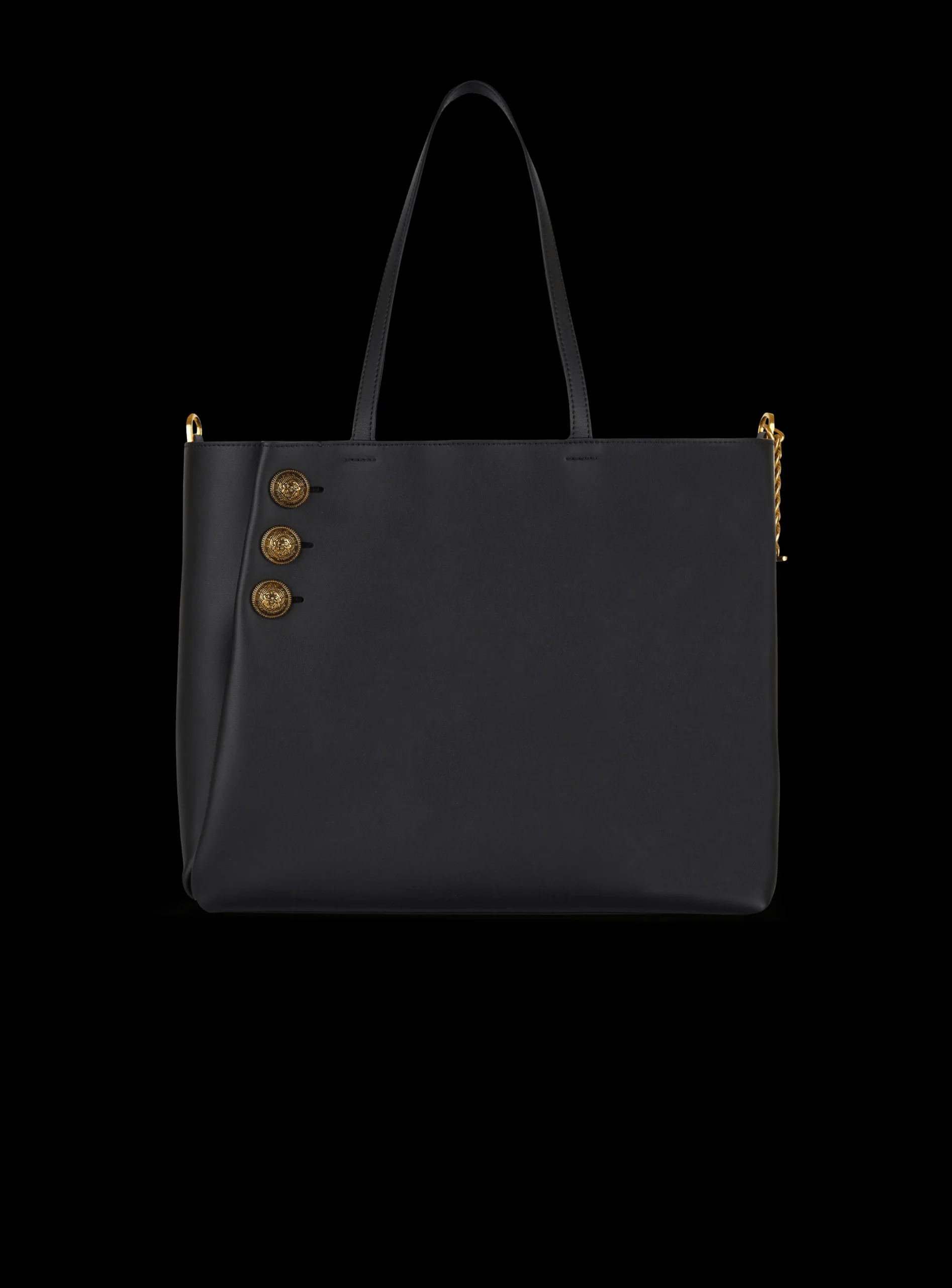 Women Balmain Emblème Leather Tote Bag