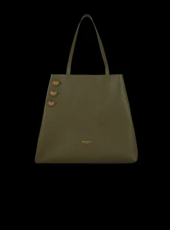 Women Balmain Emblème Leather Tote Bag