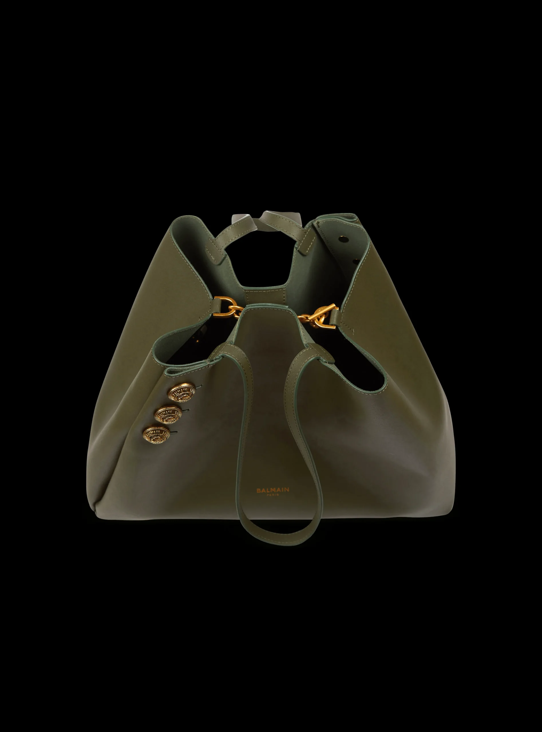 Women Balmain Emblème Leather Tote Bag