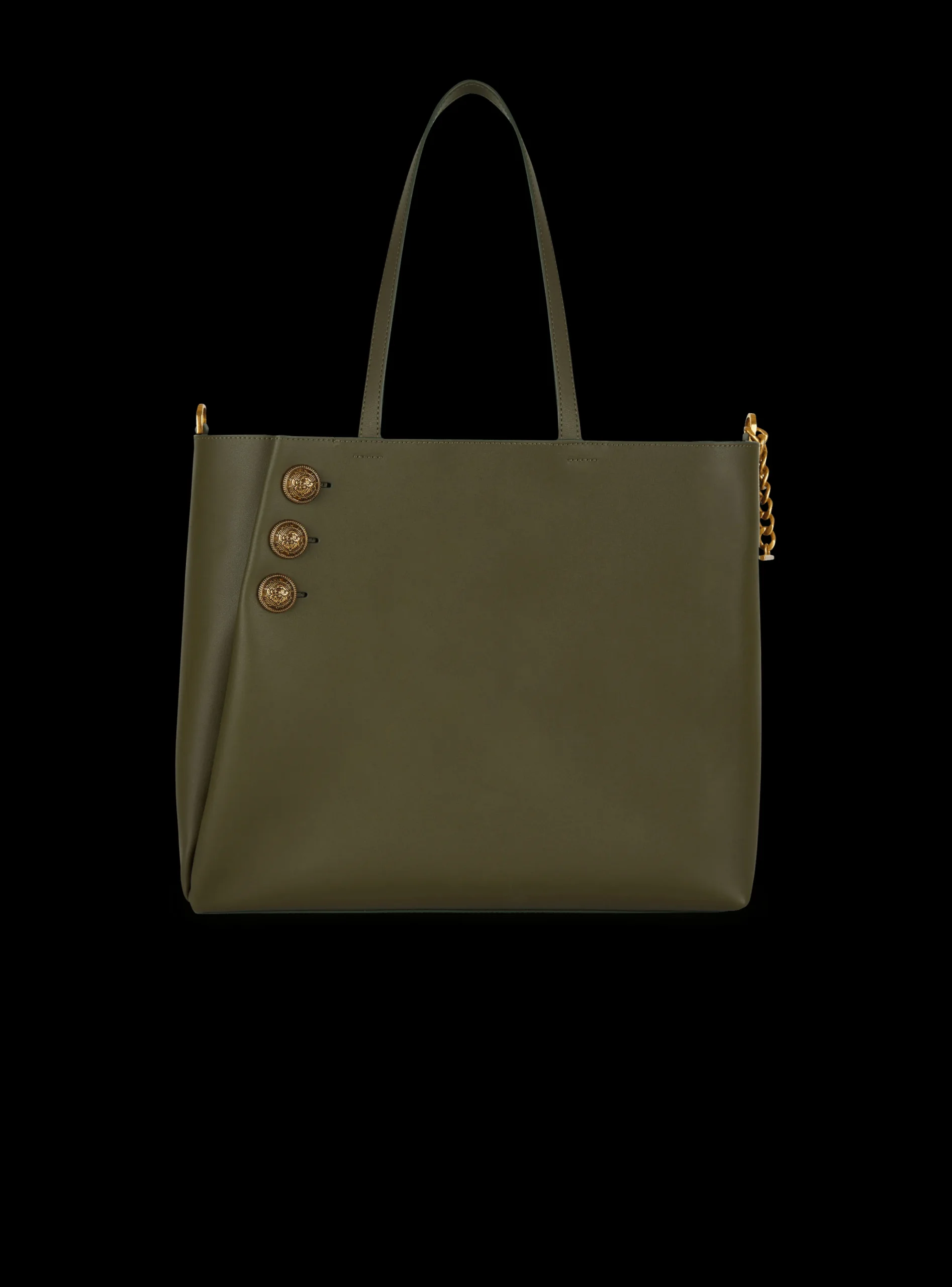 Women Balmain Emblème Leather Tote Bag