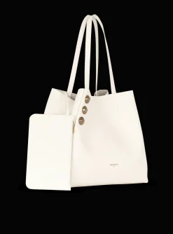 Women Balmain Embl&egrave;me Leather Tote Bag