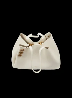 Women Balmain Embl&egrave;me Leather Tote Bag