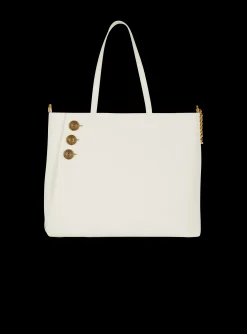 Women Balmain Embl&egrave;me Leather Tote Bag