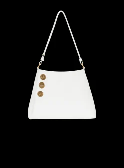 Women Balmain Embl&egrave;me Shoulder Bag In Grained Calfskin