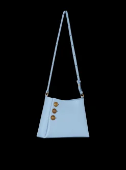 Women Balmain Embl&egrave;me Shoulder Bag In Grained Calfskin