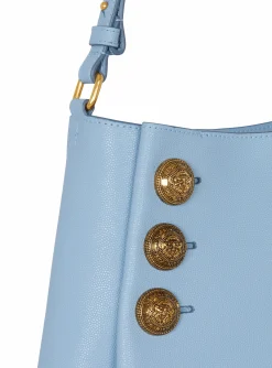 Women Balmain Embl&egrave;me Shoulder Bag In Grained Calfskin
