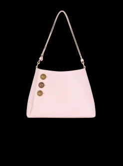 Women Balmain Embl&egrave;me Shoulder Bag In Grained Calfskin