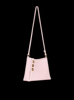 Women Balmain Emblème Shoulder Bag In Grained Calfskin