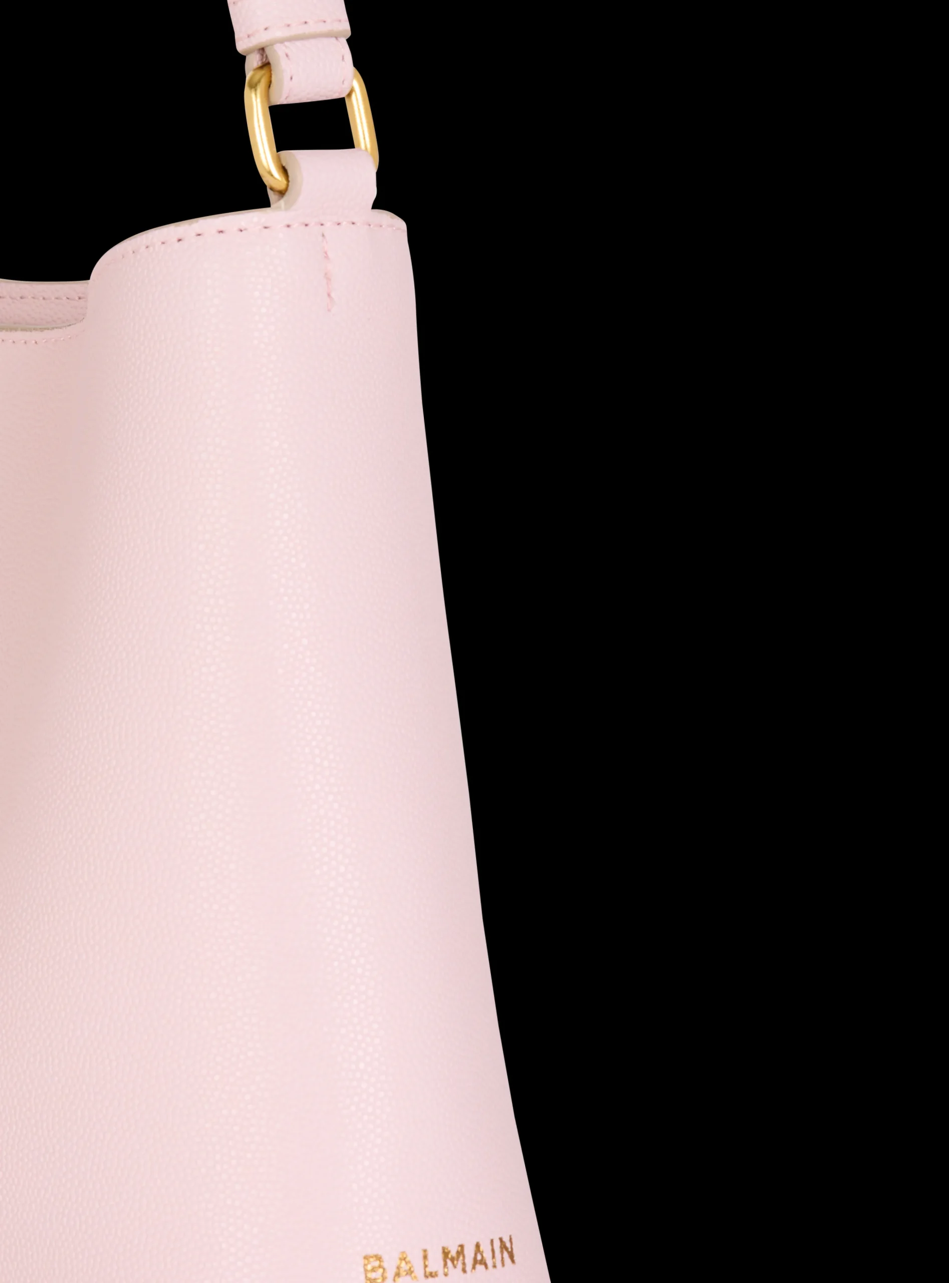 Women Balmain Emblème Shoulder Bag In Grained Calfskin