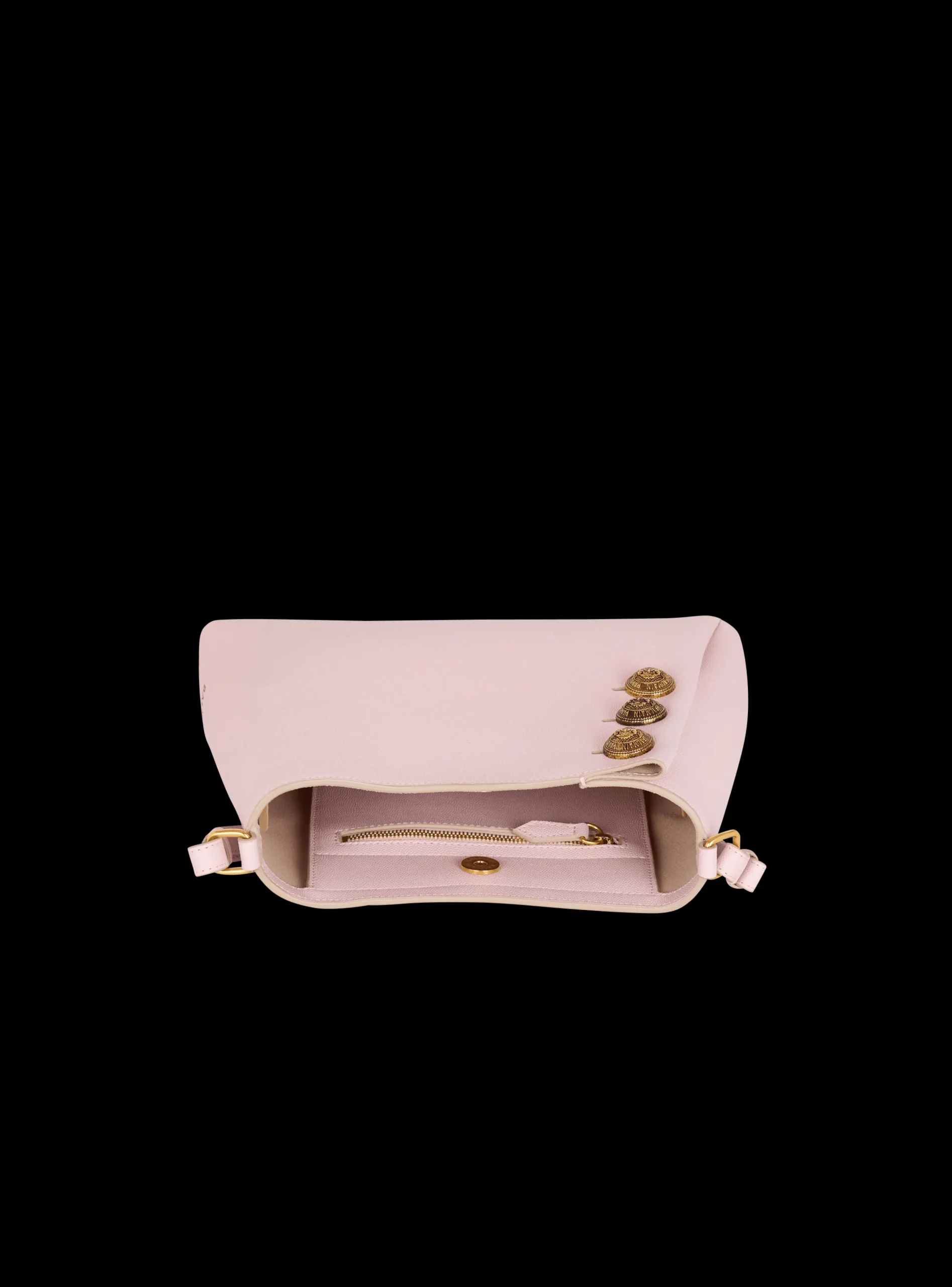 Women Balmain Emblème Shoulder Bag In Grained Calfskin