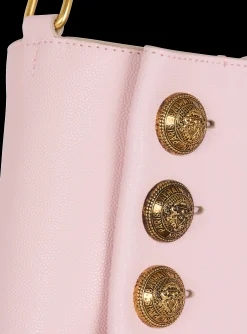 Women Balmain Emblème Shoulder Bag In Grained Calfskin
