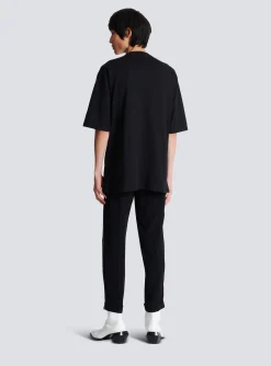 Balmain Embroidered Dragon T-shirt With Rhinestones