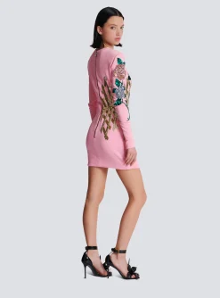 Women Balmain Embroidered Roses Dress