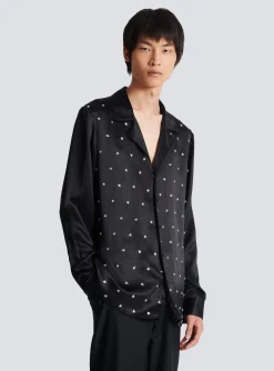 Balmain Embroidered Silk Stars Shirt