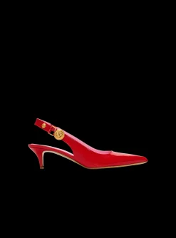 Women Balmain Eva Kitten Slingbacks In Patent Leather