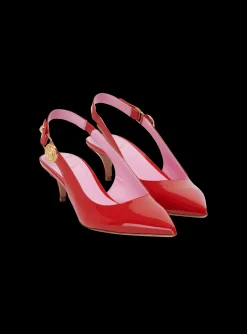 Women Balmain Eva Kitten Slingbacks In Patent Leather