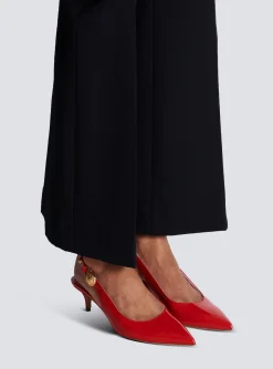 Women Balmain Eva Kitten Slingbacks In Patent Leather