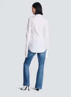 Women Balmain Fitted Poplin Shirt