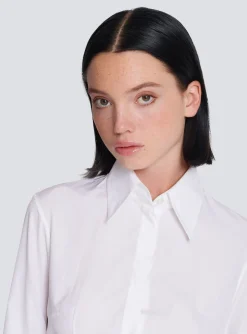 Women Balmain Fitted Poplin Shirt