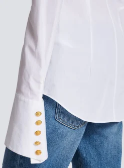 Women Balmain Fitted Poplin Shirt
