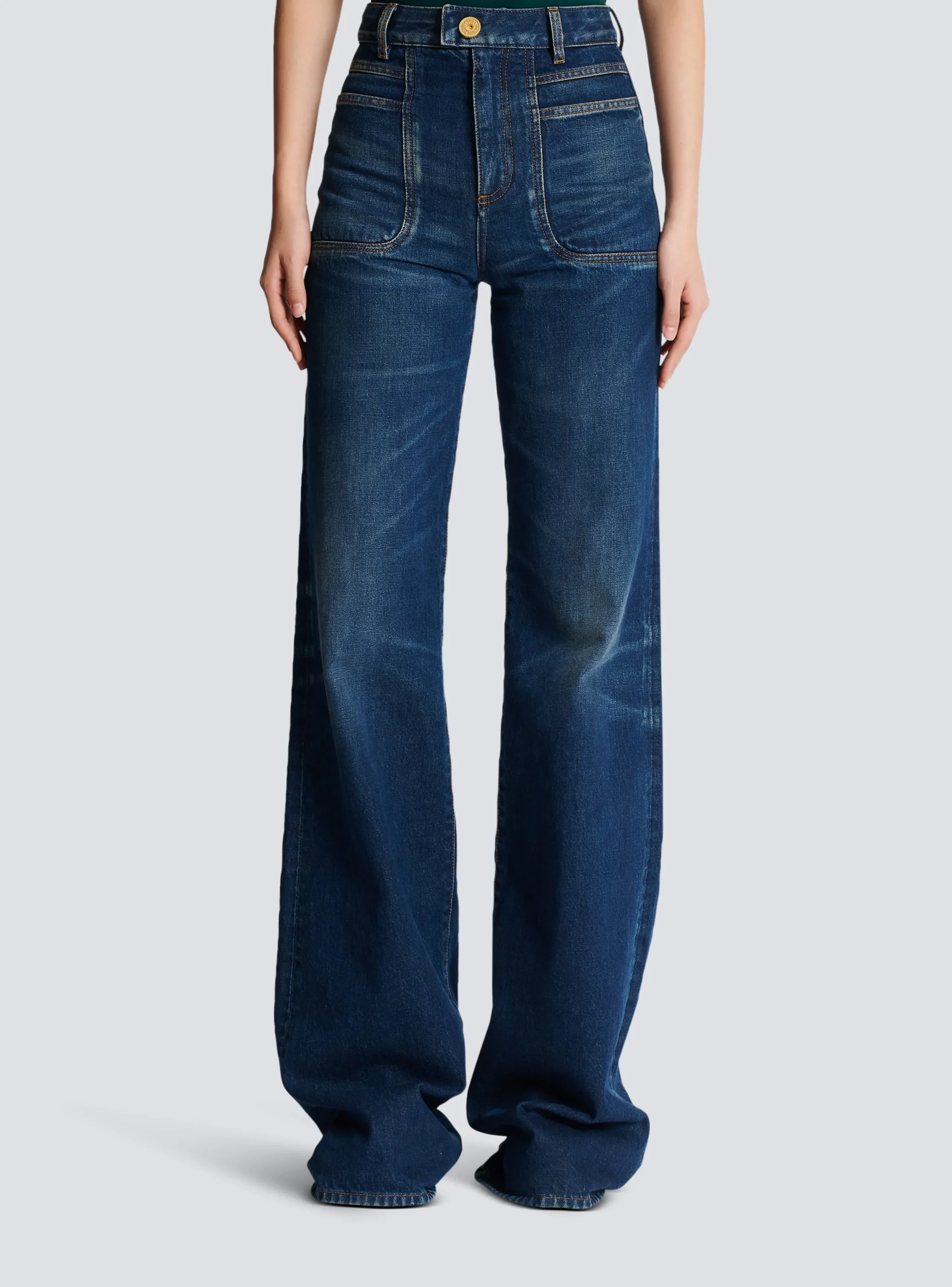 Women Balmain Flared Denim Jeans
