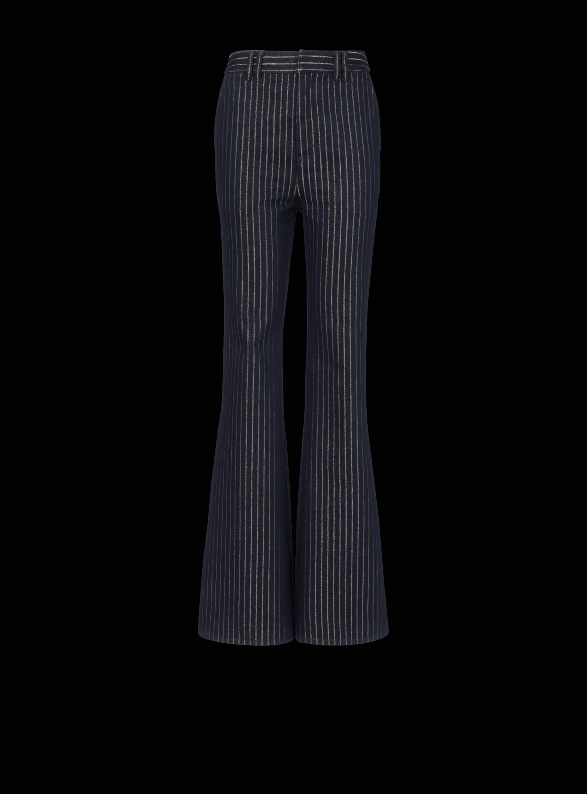 Women Balmain Flared Jeans With Lurex Stripes