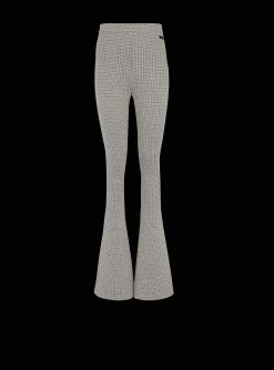 Women Balmain Flared Monogrammed Jacquard Trousers