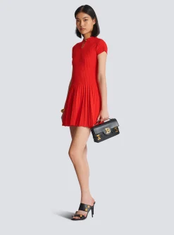 Women Balmain Fla Pleated Knit Dress