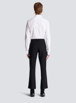 Balmain Flared Trousers In Double Crepe
