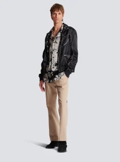 Balmain Flared Trousers In Gabardine